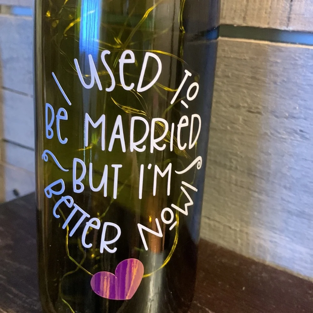 Hand Crafted- ‘I used to be Married…’ green bottle lantern